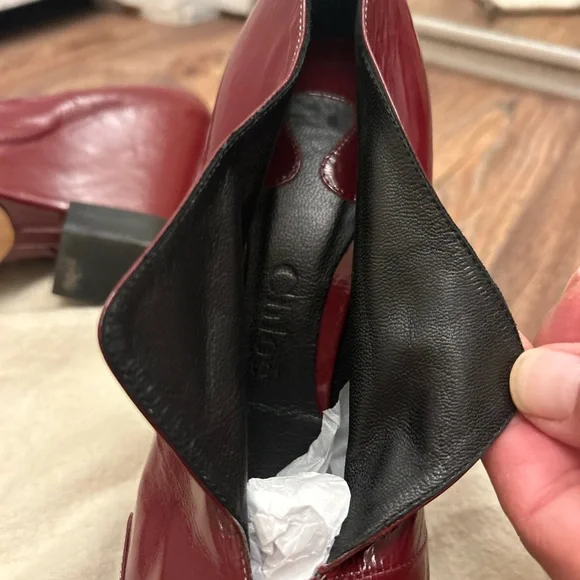 Chloe Deep Red Heeled Boots - Picture 6 of 8